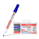 White board marker ErichKrause® W-500, colors: black, blue, red, green (pouch 4 pcs.)
