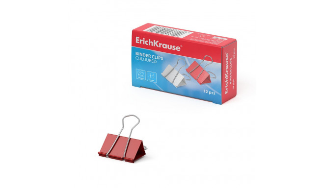 Binder clips ErichKrause®, 19 mm, coloured (box 12 pcs)