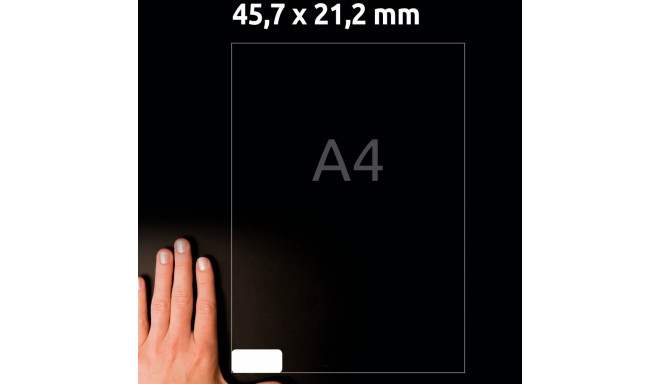 Kleebisetikett polüesterkilest ilmastikukindel AVERY Zweckform 45,7x21,2mm 20l valged permenentse li