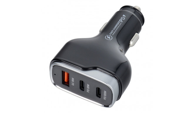 Car charger USB A + 2 x Type C PD QC3.0 3A 138W CC53-2C1A black