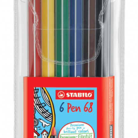 Viltpliiatsid Stabilo Pen 68, 6 värvi pakis