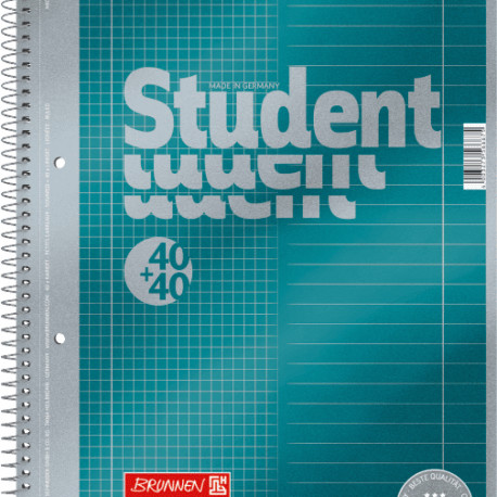 Kaustik A4 80l. 90g Duo(40l 5x5 + 40l jooneline) Student spiraalköide 4-ne augustus, rebitavad lehed