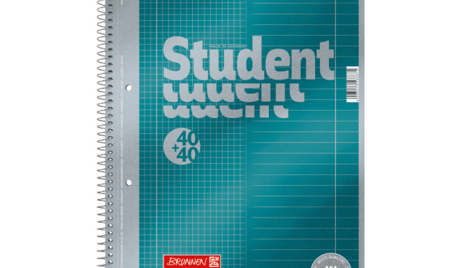 Kaustik A4 80l. 90g Duo(40l 5x5 + 40l jooneline) Student spiraalköide 4-ne augustus, rebitavad lehed