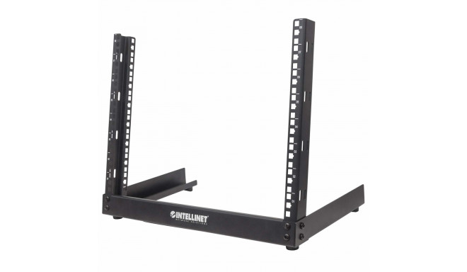 Intellinet Network Rack, Open Frame (Desktop), 8U, Usable Width 465mm, Black, Flatpack, 19", Three Y