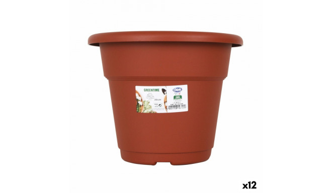 Plant pot Dem Greentime Circular Brown ø 22 x 17,5 cm (12 Units)