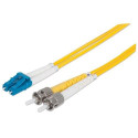 Intellinet Fiber Optic Patch Cable, OS2, LC/ST, 3m, Yellow, Duplex, Single-Mode, 9/125 µm, LSZH, Fib