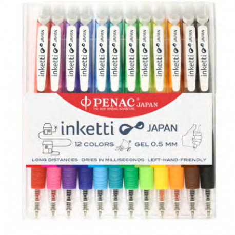 Geelpliiats Penac INKETTI  0,5 mm,12värvi, klõpsuga