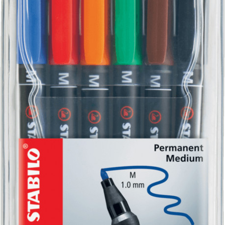 Kilemarker 1mm M 6-ne komplekt, permanentne, OHPen Stabilo