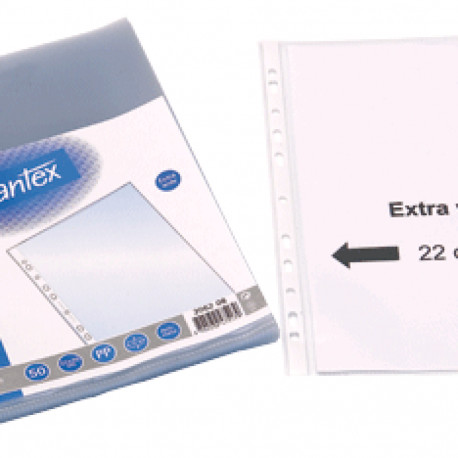 Kiletasku U-tasku A4+ ekstra lai, köidetav, matt, 100mic, 22x30 cm, 50 tk. pakis, Bantex