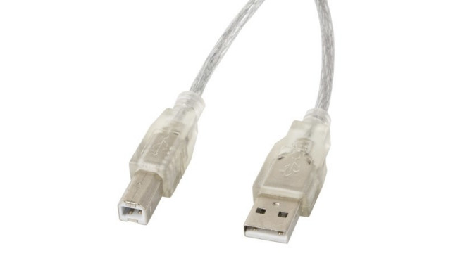 Lanberg CA-USBA-12CC-0018-TR USB cable 1.8 m USB 2.0 USB B Transparent