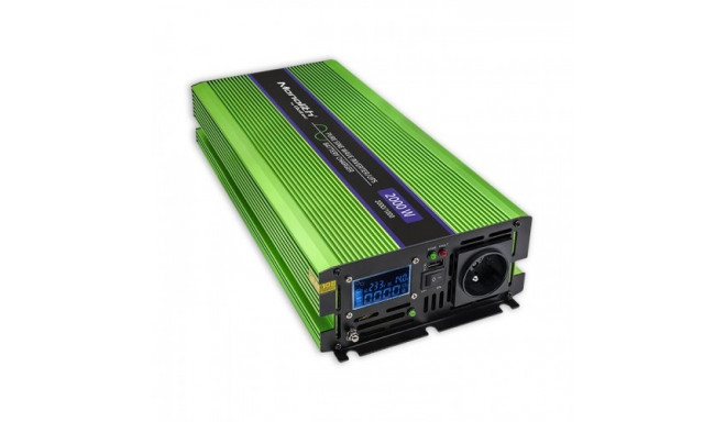 Qoltec Monolith toiteadapter/inverter Auto 2000 W roheline