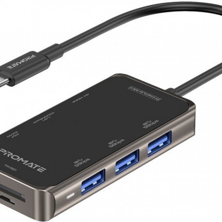 PROMATE PrimeHub-Mini 8in1 USB-C Hub HDMI 4K / LAN / PD 100W / SD / 3x USB 3.0
