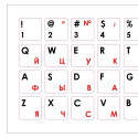 Mocco keyboard stickers ENG/RU Waterproof Level, black/red/white