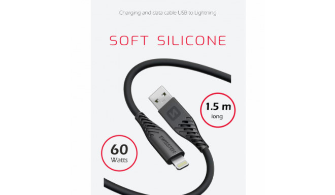 Swissten Soft Silicone Data Cable USB / Lightning 1.5m / 60w