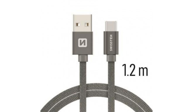 Swissten Textile Universal Quick Charge 3.1 USB-C Data and Charging Cable 1.2m