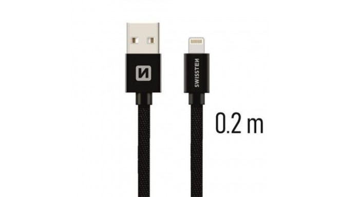 Swissten Textile Fast Charge 3A Lightning Data and Charging Cable 20 cm