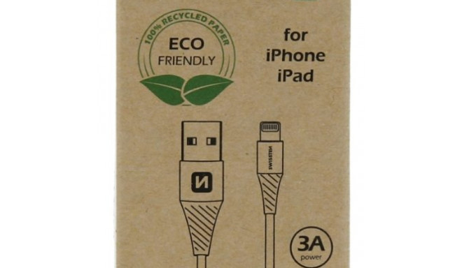 Swissten Eco Friendly Fast Charge 3A Lightning Data and Charging Cable 1.2m