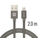 Swissten kaabel Textile Fast Charge 3A Lightning Data&Charging 2m