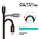 Swissten kaabel Textile Fast Charge 3A Lightning Data&Charging 2m