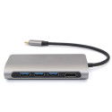 RoGer USB-C Hub 8in1 with USB C x2 /  USB 3.0 x2 / RJ45 / HDMI / SD card reader / TF card reader