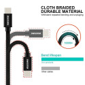 Swissten kaabel USB-C Textile Universal Quick Charge 3.1 1,2m