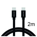 Swissten kaabel Textile Universal Quick Charge 3.1 USB-C - USB-C Data&Charging 2m