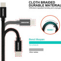 Swissten kaabel Textile Universal Quick Charge 3.1 USB-C - USB-C Data&Charging 2m