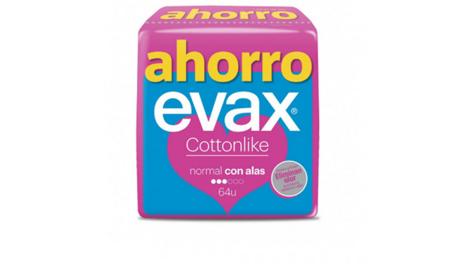 EVAX COTTONLIKE compresas normal alas 64 u