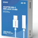 USB-C-Jack 3.5 mm Adapter Savio AK-51 Valge 11 cm