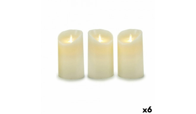 Sveču Komplekts Svārstības leņķis LED Krēmkrāsa 8 x 13 x 8 cm (6 gb.)