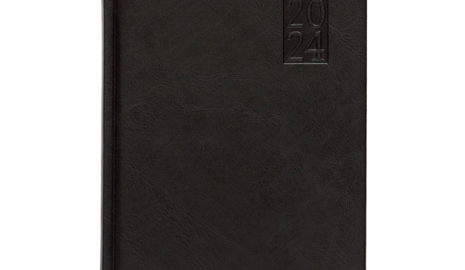 Book calendar DAY A5, hardcover, synthetic leather (BLACK) 00034/40027