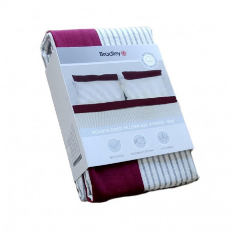 Bradley padjapüür, 50 x 70 cm, triibuline/tumepunane 4 tükki