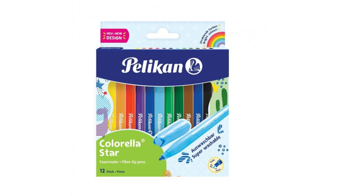 Pelikan viltpliiats, colorella star, 12 värvi, ümar