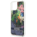 Guess kaitseümbris Liquid Glitter Flower Cover iPhone 13 mini, sinine