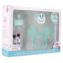 Mickey Mouse - Baby set (bottle with nipple 240ml, anatomical teat, teether, teether holder) (Cool)