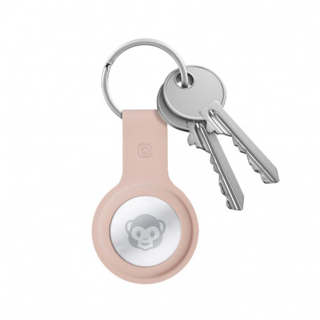 Crong Silicone Case with Key Ring – Etui ochronne brelok do Apple AirTag 1 / 2 (piaskowy róż)
