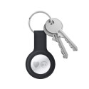 Crong Silicone Case with Key Ring - Protective case for key ring for Apple AirTag (Black)