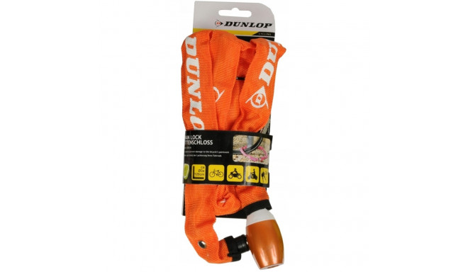 Dunlop - Zapięcie rowerowe na zamek łańcuch 120cm (Pomarańczowy)