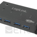 LogiLink USB 3.0-Hub 4-Port Metall m. Netzteil