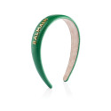 BALMAIN HAIR roheline ja 18K kullaga nahast peavõru / Leather Headband Green & Gold FW22