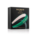 BALMAIN HAIR roheline ja 18K kullaga nahast peavõru / Leather Headband Green & Gold FW22