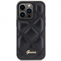 Guess case for iPhone 15 Pro 6,1" GUHCP15LPSQSQSK black HC PU Quilted Metal Logo