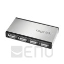 LogiLink USB 2.0 4-port HUB mit Netzteil Alu