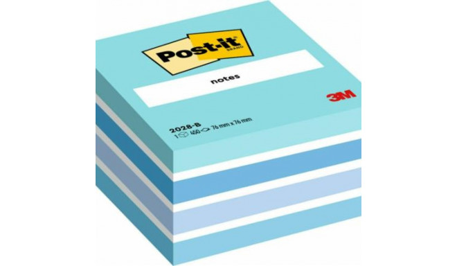 Märkmepaber iseliimuv POST-IT, 76x76mm, märkmekuup 450 lehte, sinised toonid