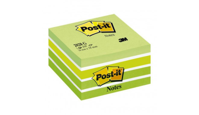 Märkmepaber iseliimuv POST-IT, 76x76mm, märkmekuup 450 lehte, rohelised toonid