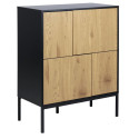 Sideboard SEAFORD 80x40xH103cm, oak/black