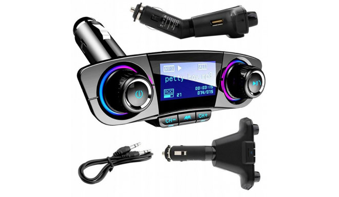 Goodbuy UFO auto fm raidītājs 2.1A | usb flash | sd | bluetooth 5.0 melns