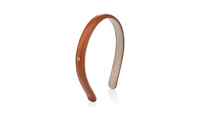 BALMAIN HAIR pruunist nahast peavõru väike / LE Riviera Headband Cognac S