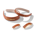 BALMAIN HAIR nahaga kaetud juukseklamber pruun M / LE Riviera Barrette Cognac M SS23