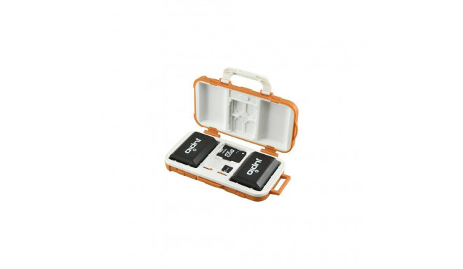 Jupio BatMem kastīte paredzēts 2x kameras akumulatoriem + 14 atmiņas kartēm